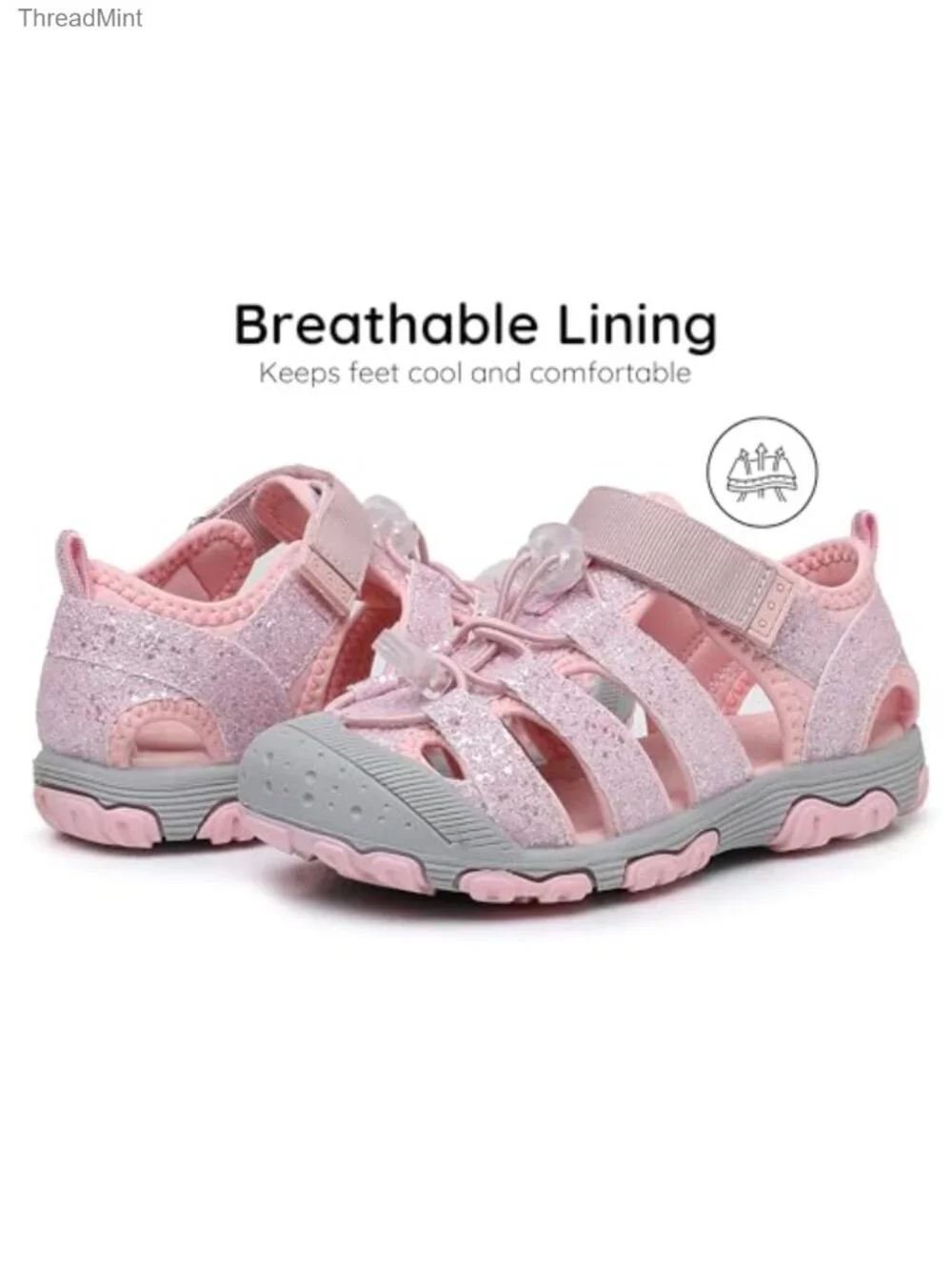 Closed Toe Water Sandals for Toddler Boys Girls, Adjustable Straps, Non-Slip